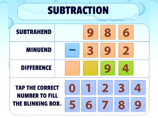 Subtraction Practice Game